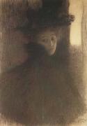 Lady with cape and Hat (mk20), Gustav Klimt